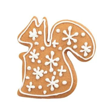 Gingerbread squirrel isolated on a white background Foto stock