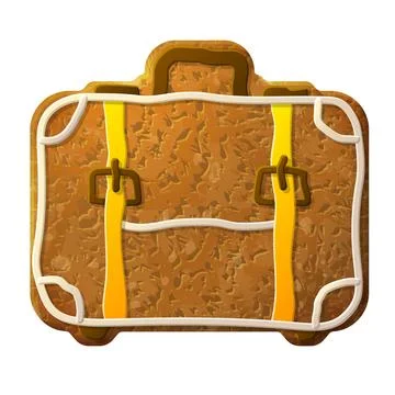 Gingerbread suitcase decorated colored icing Stock Illustration