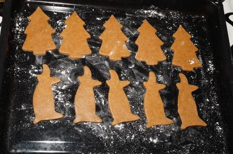 Gingerbread tree and pig Foto stock