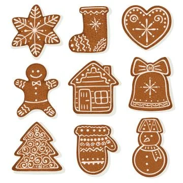 Gingerbread vector collection Stock Illustration