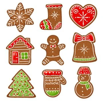 Gingerbread vector collection Stock Illustration