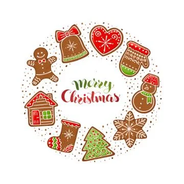 Gingerbread vector collection Stock Illustration