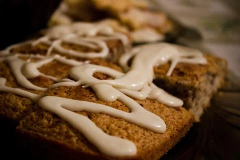 Gingerbread with white icing. Stock Photos