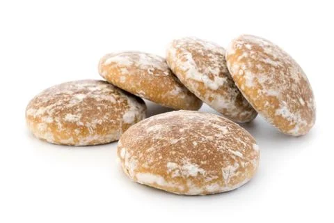 Gingerbread on white Stock Photos