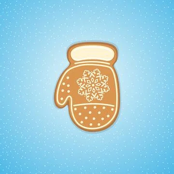 Gingerbread winter glove. Stock Illustration