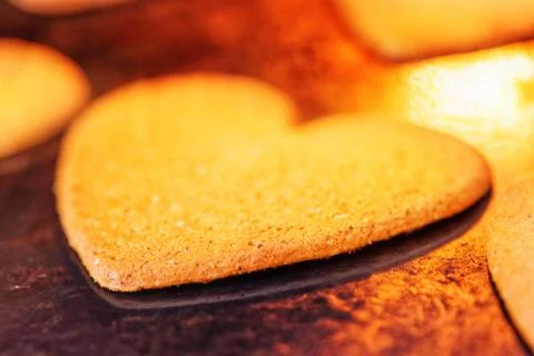 Gingercake in oven Stock Photos