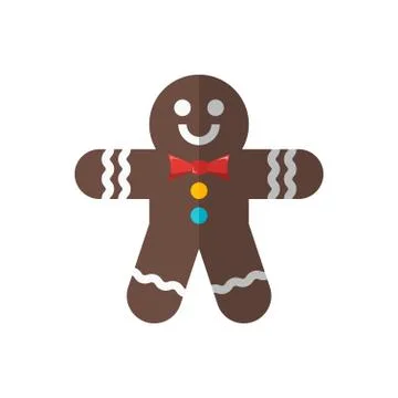 Gingerman icon design with white background. flat design style. vector illustrat Stock Illustration