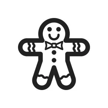 Gingerman icon design with white background. outline design style. vector illust Stock Illustration