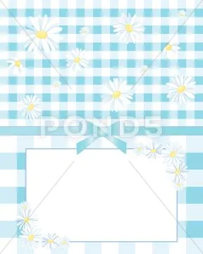 Gingham and daisies Stock Illustration