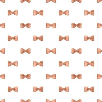 Gingham bow tie repeating pattern on white background 库存插图