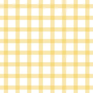 Gingham checkered seamless pattern geometric symmetrical yellow background Stock Illustration