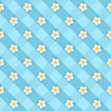 Gingham diagonal check pattern in blue color Stock Illustration