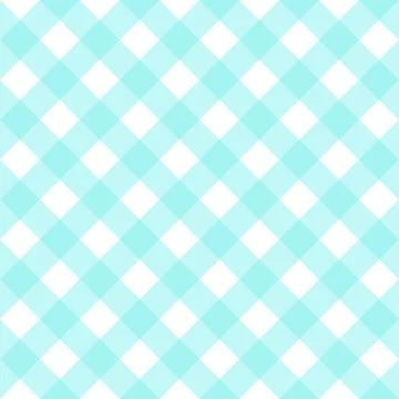Gingham diagonal seamless pattern in blue pastel color. Vichy plaid design for Stock Illustration