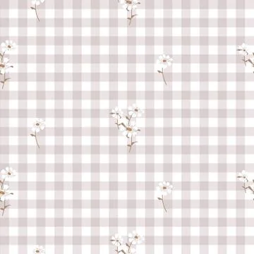 Gingham floral seamless pattern.  Illustrazione stock