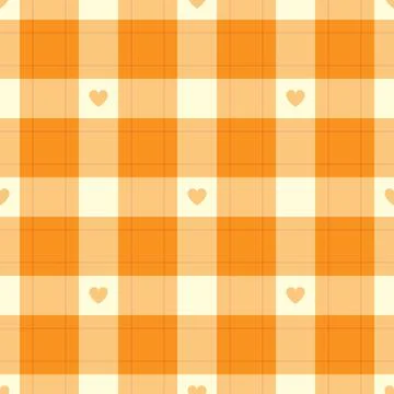 Gingham pattern with hearts. Seamless tartan vichy check plaid for gift car.. Illustrazione stock
