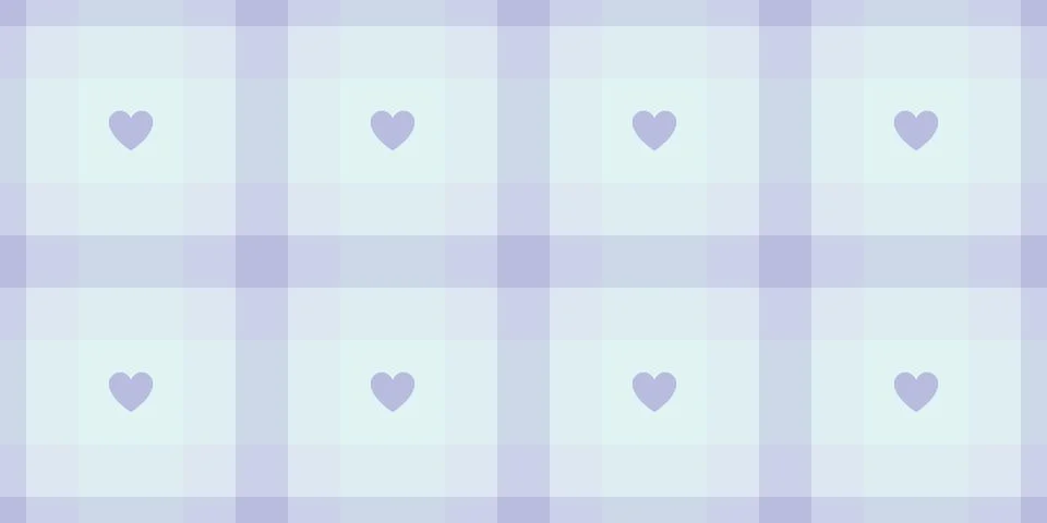 Gingham pattern with hearts. Seamless tartan vichy check plaid for dress, s.. Illustrazione stock