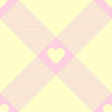 Gingham pattern with hearts. Seamless tartan vichy check plaid for dress, s.. Stock Illustration