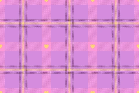 Gingham pattern with hearts. Seamless tartan vichy check plaid for dress, s.. イラスト素材