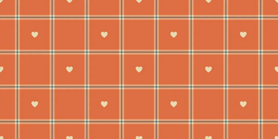 Gingham pattern with hearts. Seamless tartan vichy check plaid for gift car.. イラスト素材