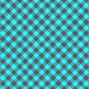 Gingham Pattern. Seamless aqua dim gray two-color diagonal check pattern. Goo Illustrazione stock