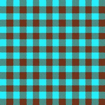 Gingham Pattern. Seamless aqua saddle brown plain check pattern. Good for bla Stock Illustration