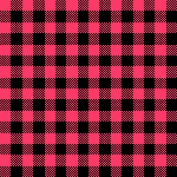 Gingham Pattern. Seamless black pink classic checkered pattern. Good for belt Stock Illustration