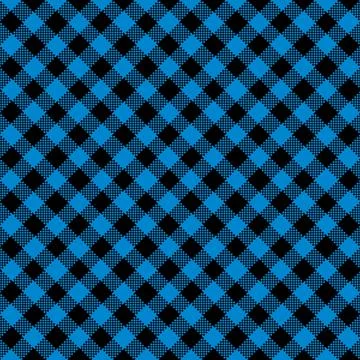Gingham Pattern. Seamless blue black colorful diagonal checkered pattern. Goo Stock Illustration