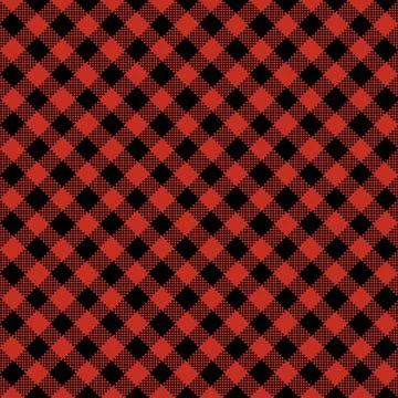 Gingham Pattern. Seamless dark red black two-color diagonal check pattern. Go Stock Illustration