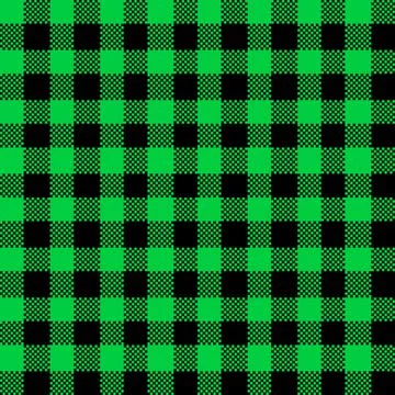 Gingham Pattern. Seamless green black classic checkered pattern. Good for bel Illustrazione stock