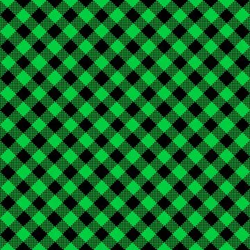 Gingham Pattern. Seamless green black classic diagonal check pattern. Good fo Stock Illustration