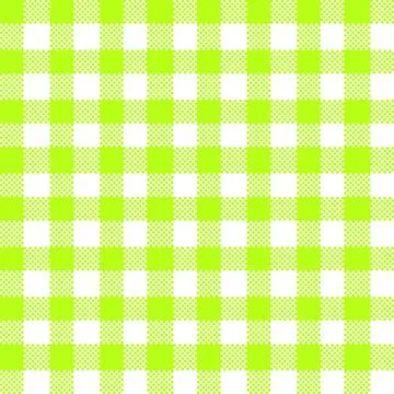 Gingham Pattern. Seamless green yellow white plain check pattern. Good for bl Illustrazione stock