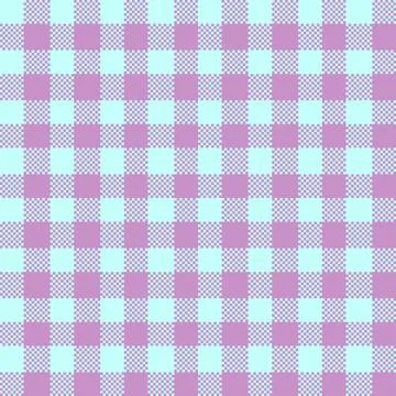Gingham Pattern. Seamless light cyan lilac plum classic checkered pattern. Go Stock Illustration