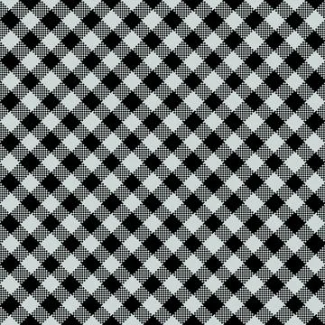 Gingham Pattern. Seamless light grey black classic diagonal check pattern. Go Illustrazione stock