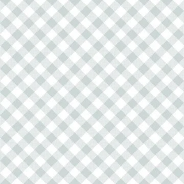 Gingham Pattern. Seamless light grey white two-color diagonal check pattern.  Stock Illustration