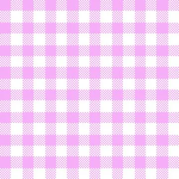 Gingham Pattern. Seamless lilac plum white classic checkered pattern. Good fo Stock Illustration