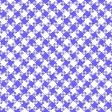Gingham Pattern. Seamless medium slate blue white colorful diagonal checkered Illustrazione stock