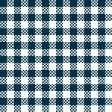 Gingham Pattern. Seamless midnight blue white classic checkered pattern. Good Illustrazione stock