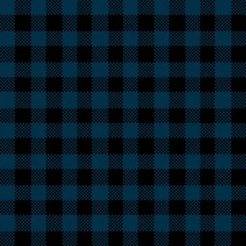 Gingham Pattern. Seamless midnight blue black traditional check pattern. Good Illustrazione stock