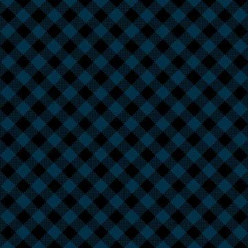 Gingham Pattern. Seamless midnight blue black colorful diagonal checkered pat Stock Illustration