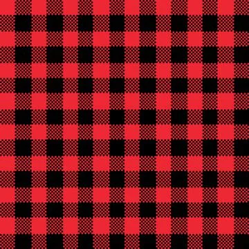 Gingham Pattern. Seamless red black plain check pattern. Good for blankets, w Illustrazione stock