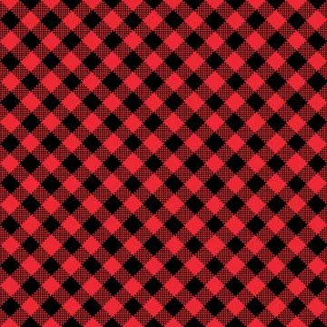 Gingham Pattern. Seamless red black two-color diagonal check pattern. Good fo Stock Illustration