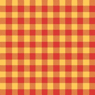 Gingham Pattern. Seamless red orange classic checkered pattern. Good for belt Stock Illustration