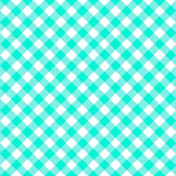 Gingham Pattern. Seamless white turquoise classic diagonal check pattern. Goo Stock Illustration