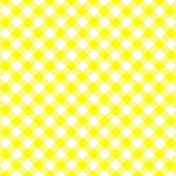 Gingham Pattern. Seamless yellow white colorful diagonal checkered pattern. G Stock Illustration