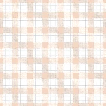 Gingham peach white seamless pattern. thin strokes texture for textile shirts Illustrazione stock