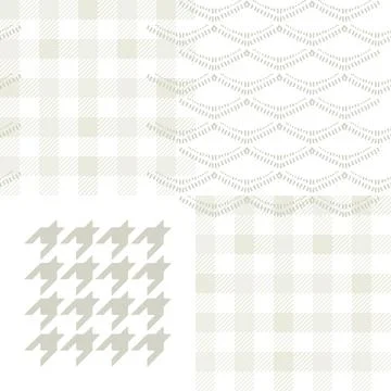 Gingham plaid and houndstooth patchwork pattern  Ilustración de archivo