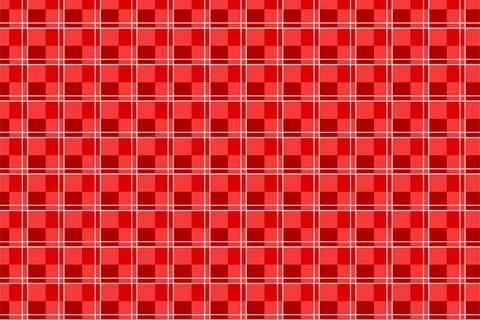 Gingham plaid seamless pattern design with red color stripe. Endless fabric p Stock Illustration