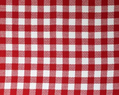 Gingham. Red and white checkered fabric. Stock Photos