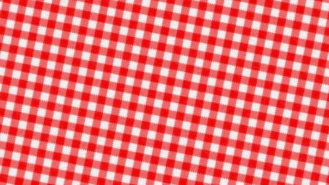 Gingham Red and White Weave Effect Tablecloth Rotating Stock Footage 125415116