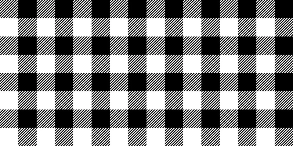 Gingham seamless pattern. Black and white vichy background texture. Checked Stock Illustration